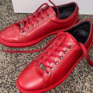 JimmyChoo ‘Cash’ LowTop Leather Mens Red Sneakers